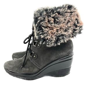 Aquatalia “Brass” Fold Down Wedge Boots - Size 9